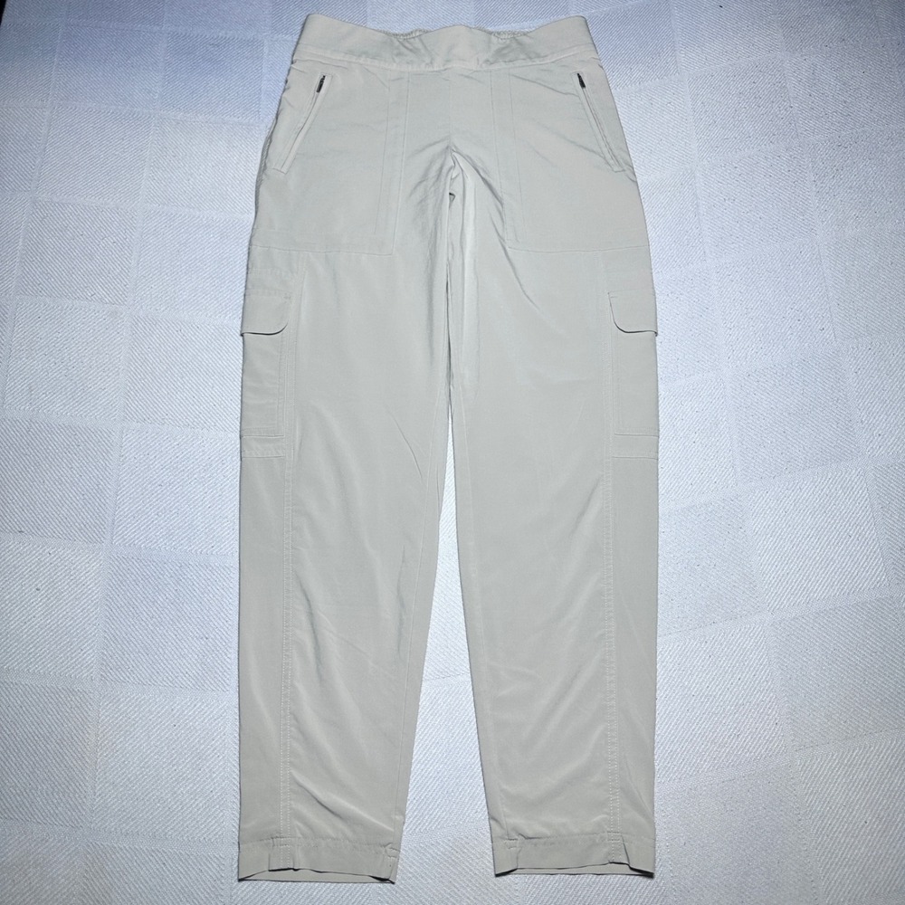 Athleta Chelsea Cargo Lined Pants Womens 6 High Rise Utility Beige Commuter